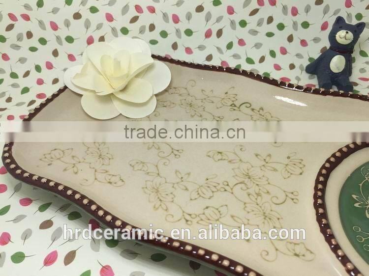 Daily use hand-painted stocked porcelain dinner plates High quality porcelain plate