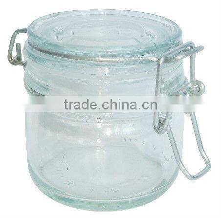 CK01 clear airtight clip top glass jar