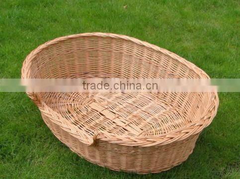 natural oval wicker dog bed basket