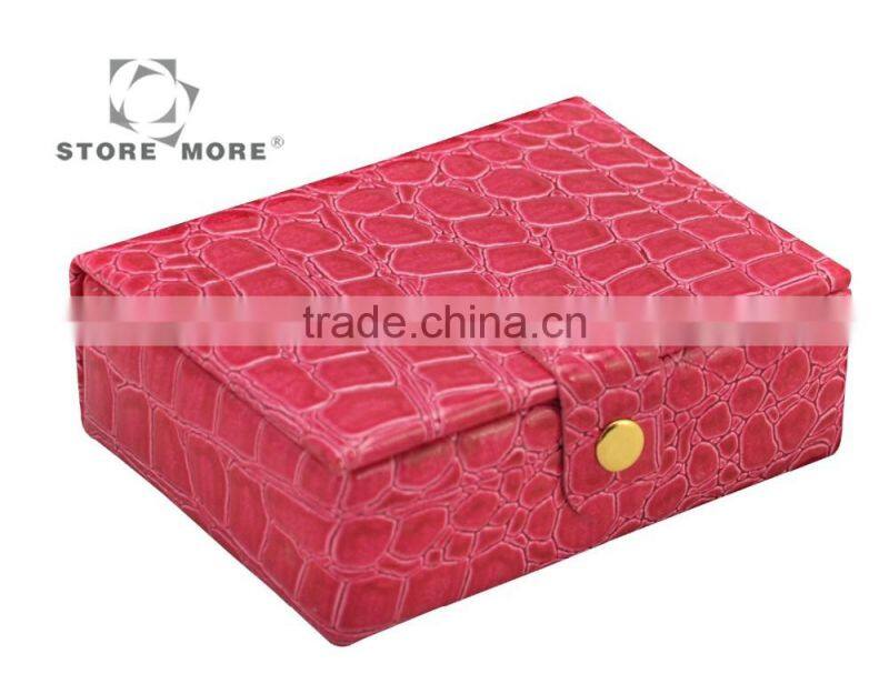 Small Faux Leather Travel Jewelry Box Organizer Display Storage Case for Rings Necklace