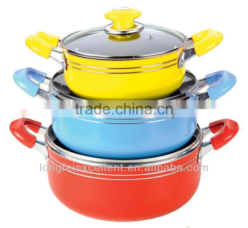 China new style terracotta 3pcspots wholesale hot sale pot aluminum cooking pot