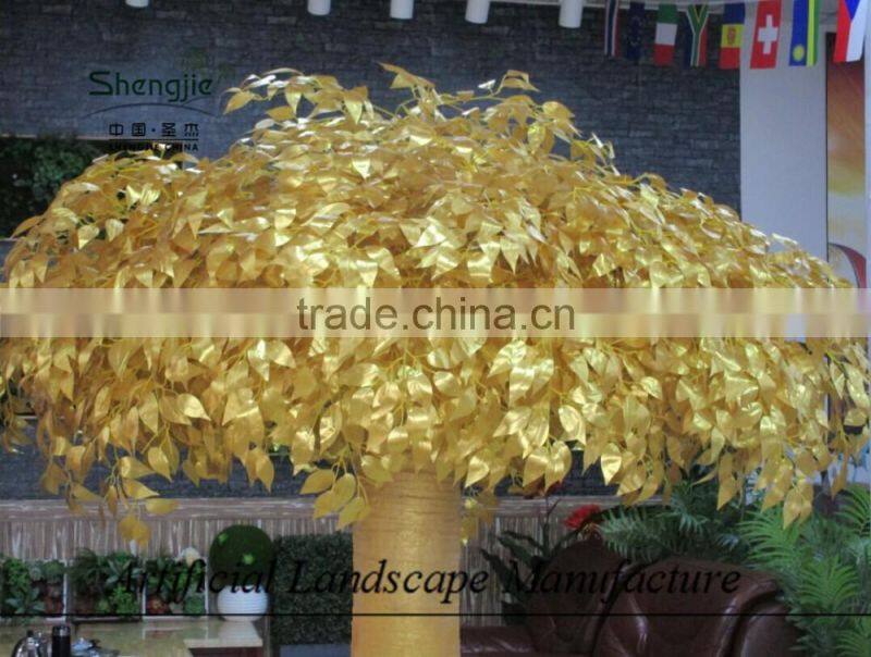golden color artificial banyan tree for sale