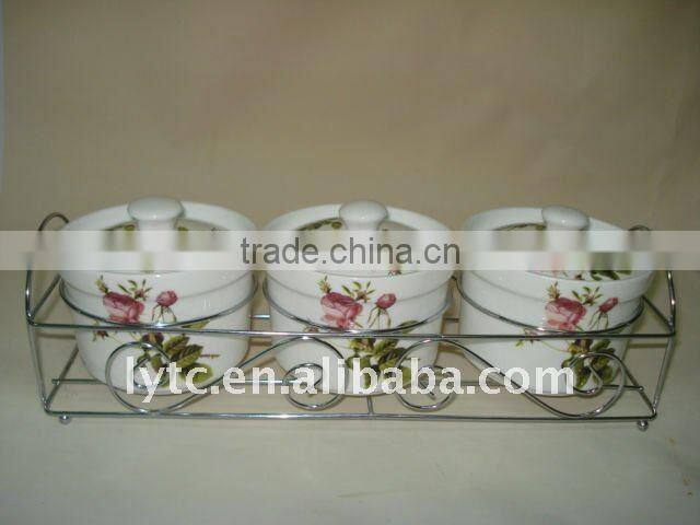 storage porcelain spice jar set