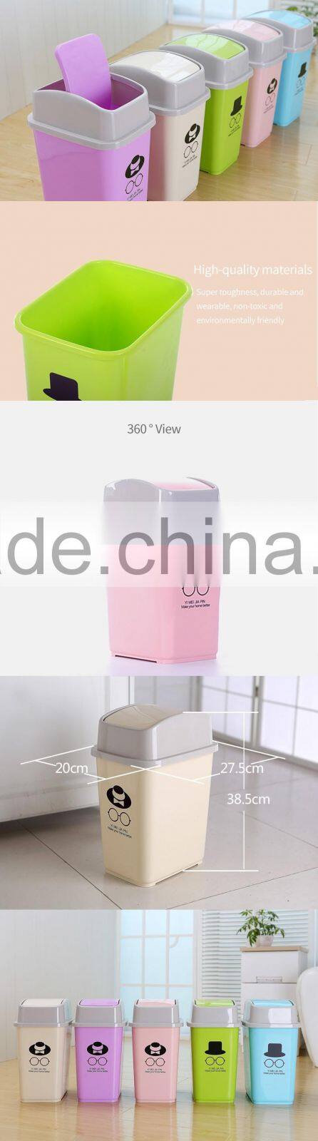 Wholsale pp plastic trash can home waste bins with lids