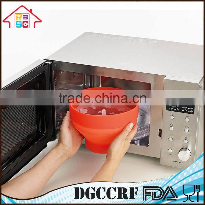 NBRSC Collapsable Make Pop Healthy Popcorn Microwave Popcorn Maker Popper Bowl Red