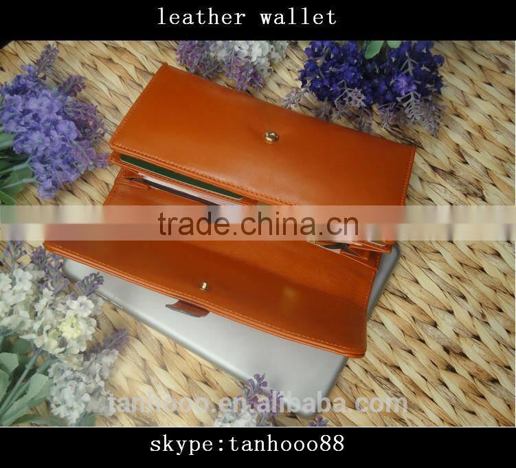 Emboss Logo Genuine Leather Ladies Wallets and Purses