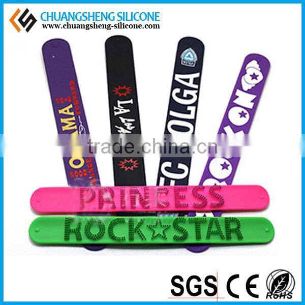 2016 hot selling wholesale kids charm slap magnetic silicone bracelet charming wristband popular wrist decoration