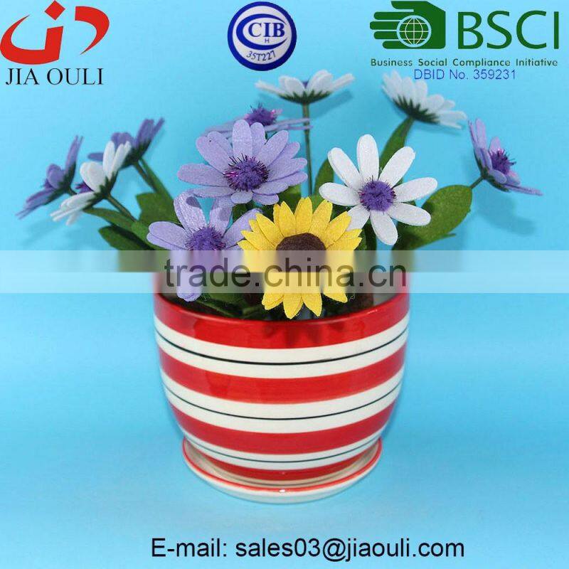Flower pot plant holder White glazed Ceramic planter pots garden
