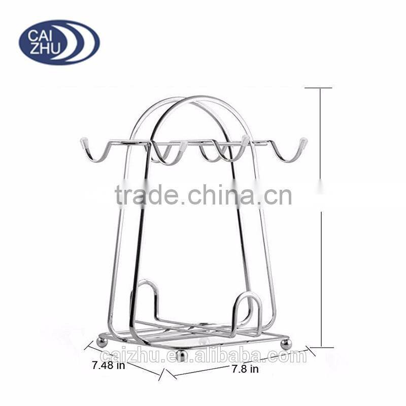 Metal Wire Rack for Organizing 6 saucers & 6 cups & 6 spoons espresso Set Rack Tea Set Display Stand
