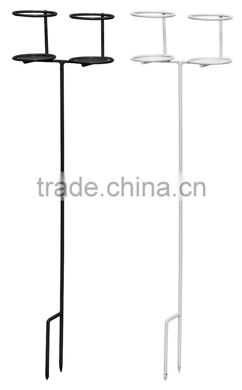 Outdoor Beach Sand Lawn Beverage Cans Stakes Holder 2PCS Cans Each Stake