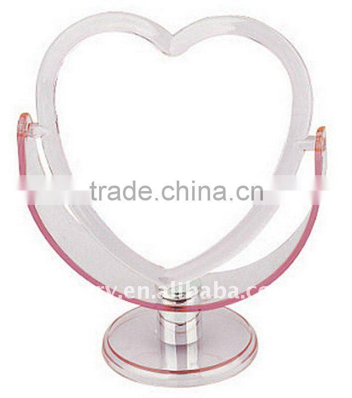 heart shaped plastic table Cosmetic Mirror