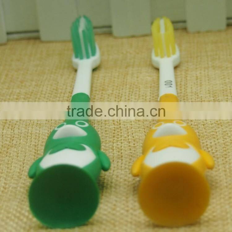 Rubber handle small head natural bristle Child toothbrush