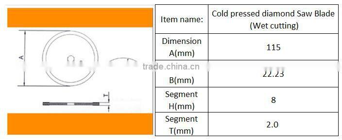 4.5inch 115mm continuous rim wet diamond Saw Blade marble stone concrete tile diamond cutting disc continuous rim