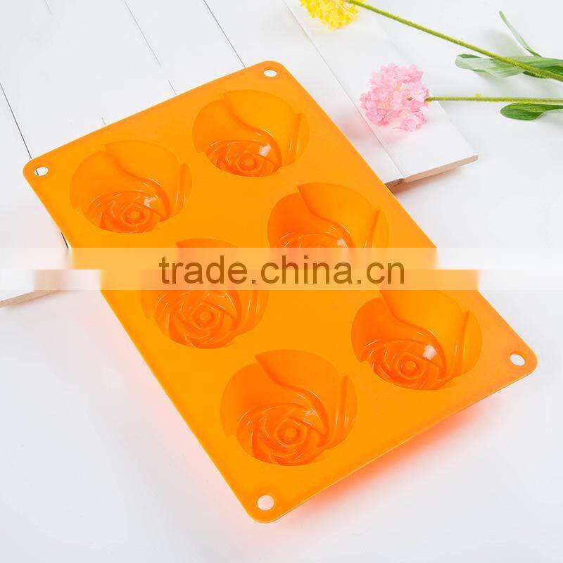 6 Rose Silicone Cake Baking Mold Cake Pan Chocolate DIY Mold