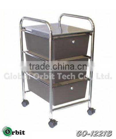 Home Storage Furniture 3-tier Plastic Drawer Trolley Cart PP Drawer Rack