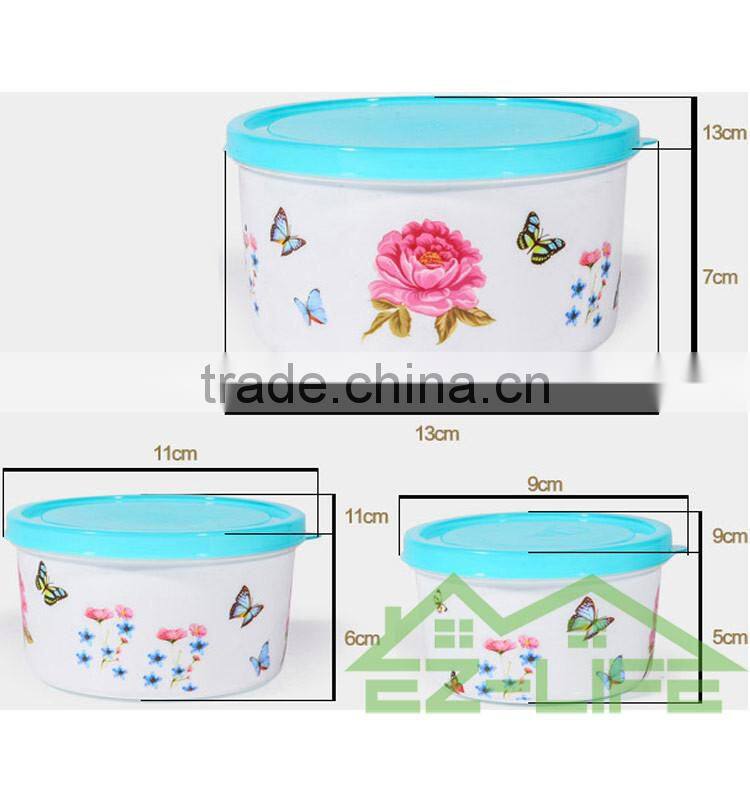 BPA free microwave safe food grade plastic kitchen food storage containers 3 pcs/set