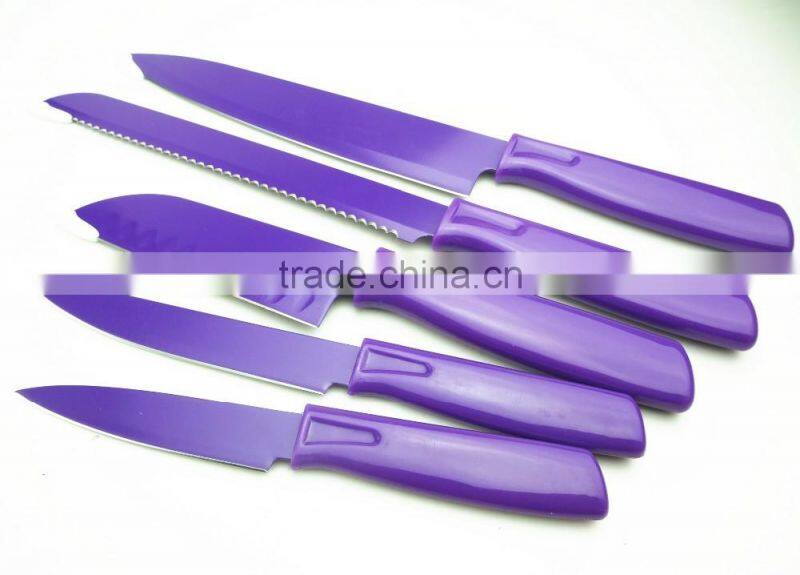 52008 5pcs non-stick knife with abs handle