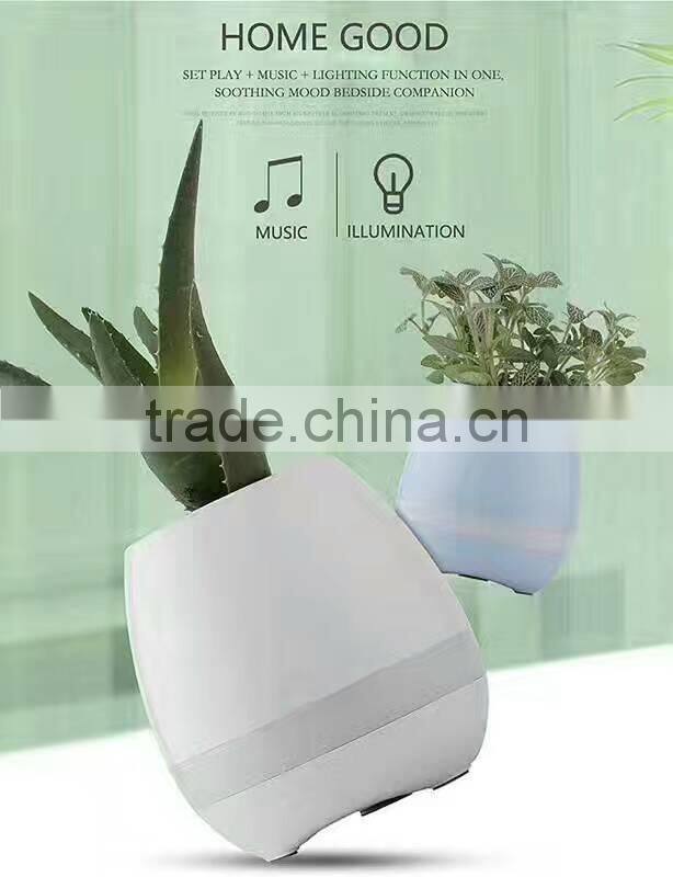 Fashion futuristic colorful music playing bonsai active Bluetooth plant pot