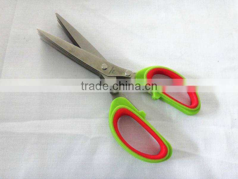 hot sell chopped green onion five blade scissors/stainless steel household scissors