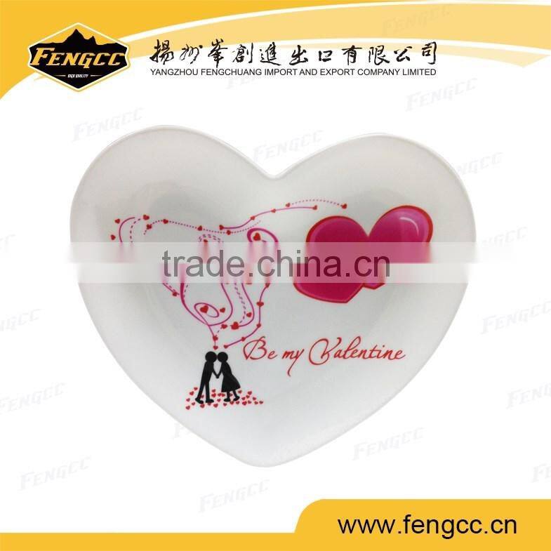 Heart Shape Solid Color 100% Melamine Plate