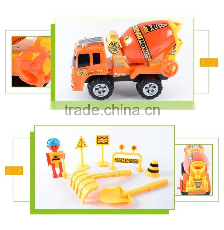 Wholesale plastic inertial friction set mini concrete mixer truck toy