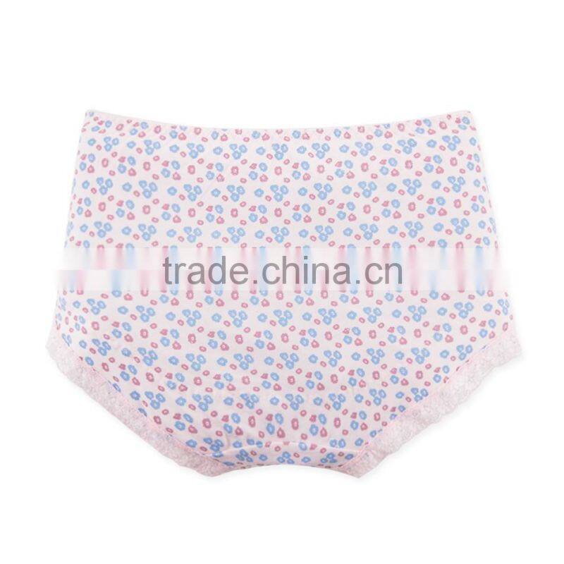 Printing Best Quality 95% Cotton 5% Spandex with Lace Custom Sexy Fancy Woman Underwear