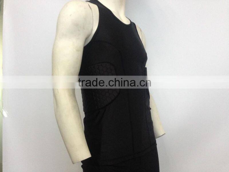 Padded compression Protective Sport short sleeves T shirt