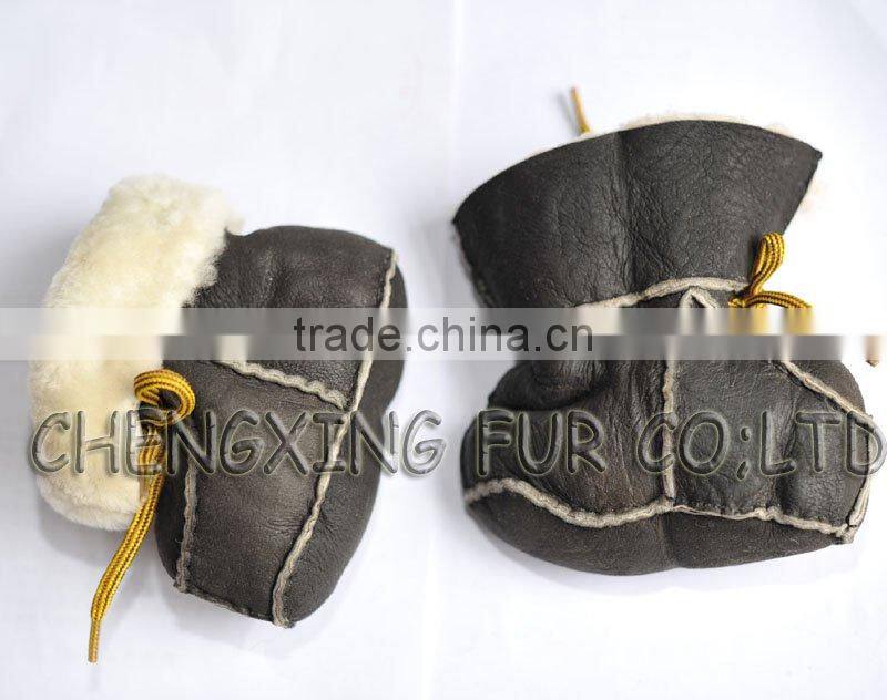 CX-SHOES-02 Genuine Sheared Sheep Skin Funny Baby Shoes