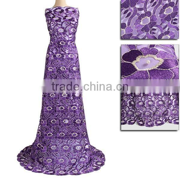 Bestway top-end handmade embroidery tulle lace beaded bridal lace fabric french net lace fabric with high quality FL0245