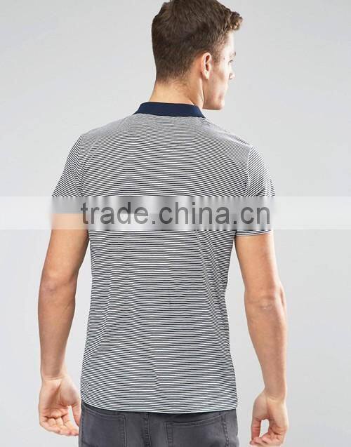 Latest design stripe jersey 100% cotton men polo shirt OEM/ODM service