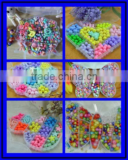 cartoon cardboard pack diy beads set for children toys gifts various plastic beads mix for kids educational gifts toys