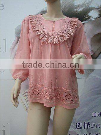 woman embroidery jumper long blouse