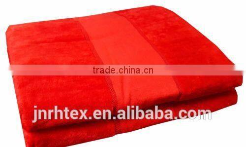 Customize logo 100% thin cotton velour bath towels