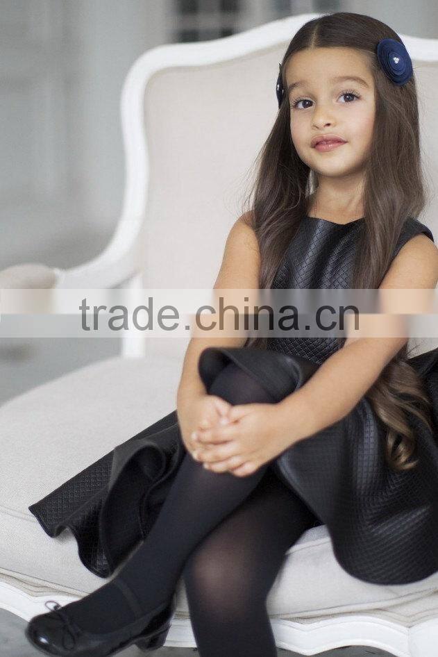 Little Black Dress Wholesale Clothing Sleeveless Leather Mom And Daughter Dress Matching