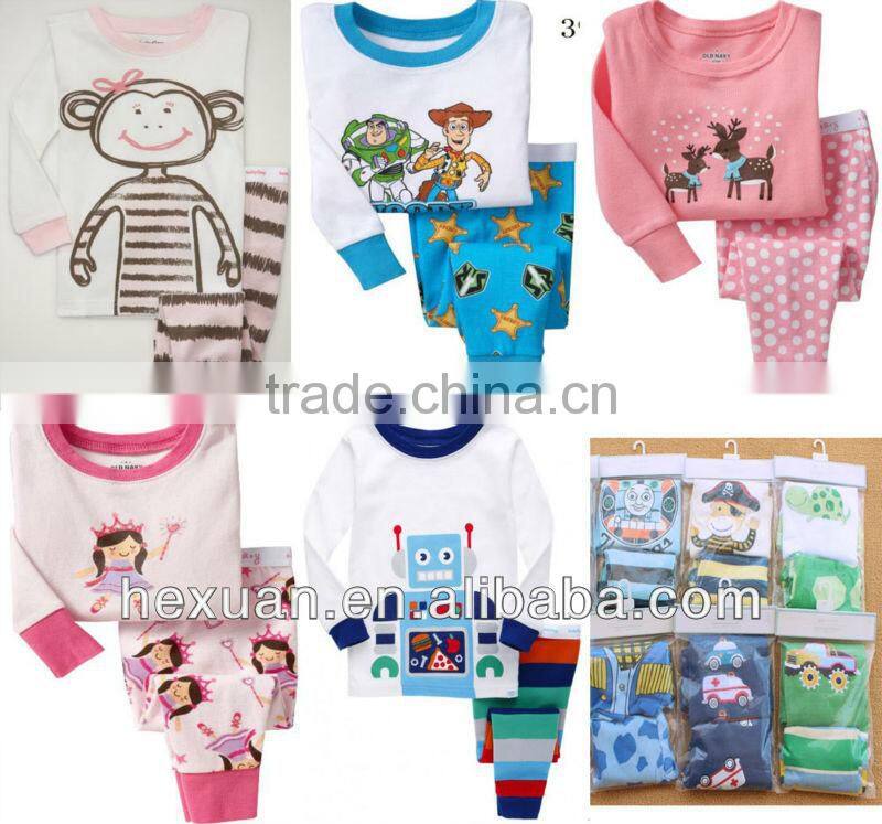 100% cotton baby Pajamas baby tee shirts tight top pant kids t-shirt