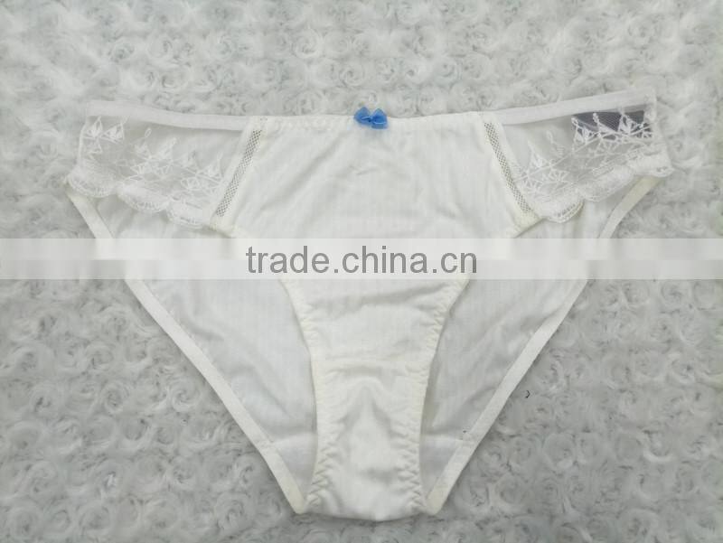 New design sexy ladies transparent white embroidered bra and panty set