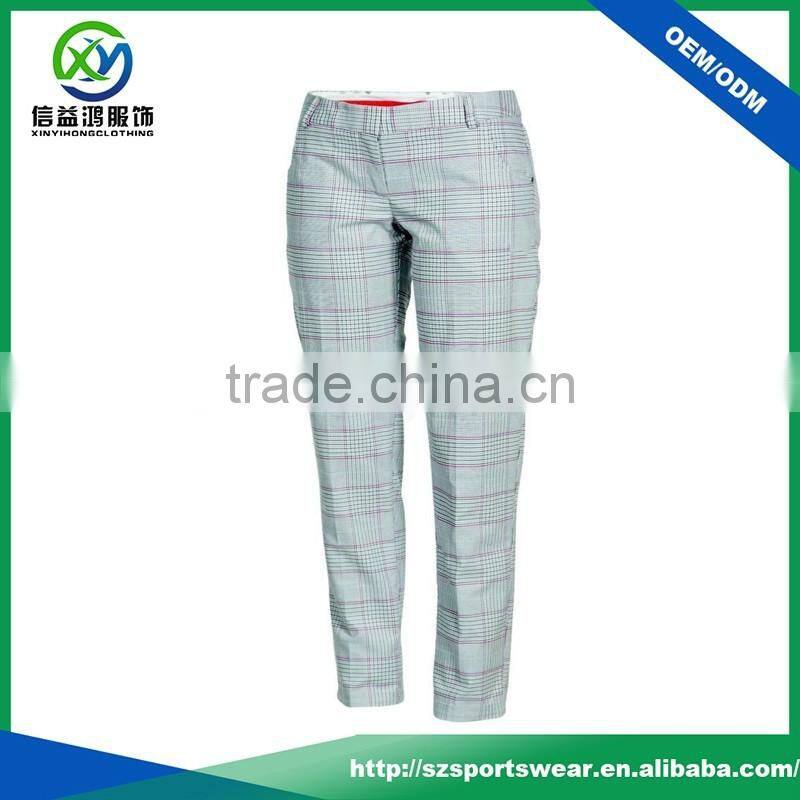 High Quality Sublimation Scottish Plaid Mid-rise Waist Golf Trouser Woman