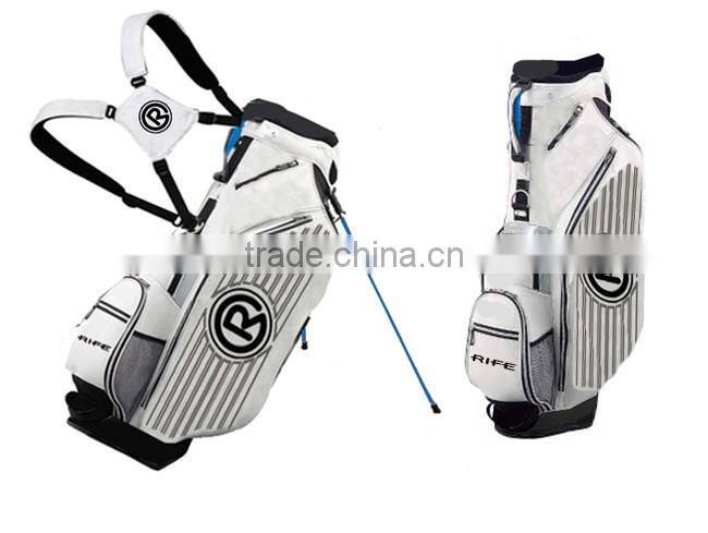 Golf PU luxury golf stand bag full embroidery
