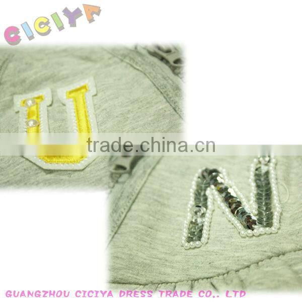 Girl's jacket hoodie fashion knitting hoody with zip design zip up hoodie