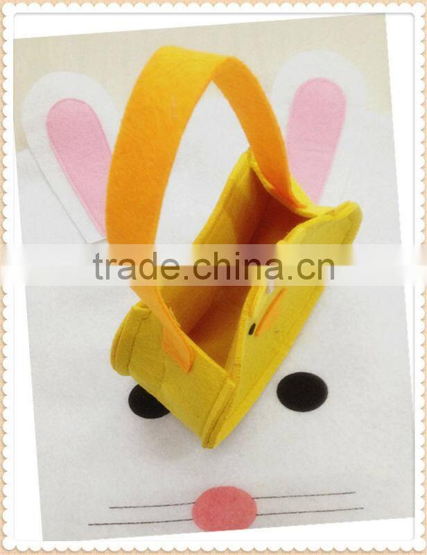 Yellow chicken bag easter felt bags for easter decoration