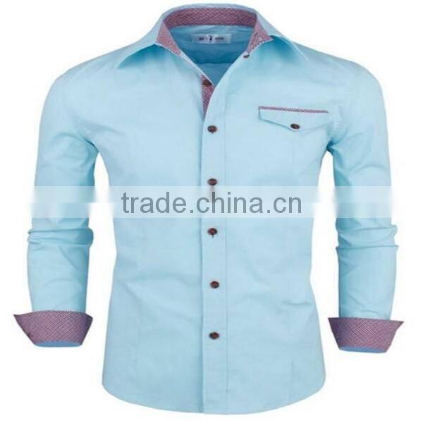 2016 new wholesale Luxury Long Sleeve custom mens casual dress shirts