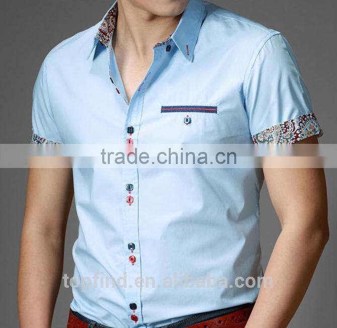 fashion plain short sleeve brand summer new style shirts for men
