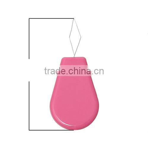 Fuchsia Teardrop Shaped Steel Bow Wire Needle Threader Stitch Insert Tool For Hand &Machine Sewing