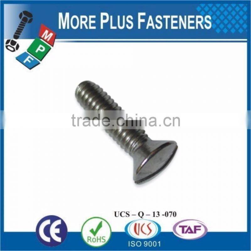 Made in Taiwan DIN 964 M5x40 Slotted Raised Countersunk Head Screw A4 Stainless Steel