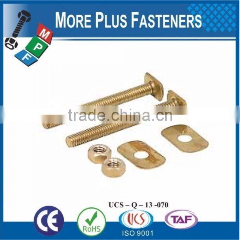 Made In Taiwan Brass Closet Hex Head Zinc Plated Draw Bolt