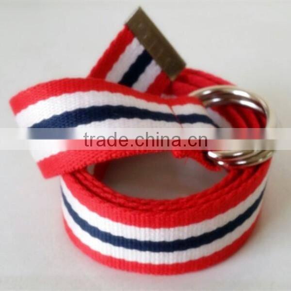 100% cotton Yoga straps Webbing strap with D-ring buckle