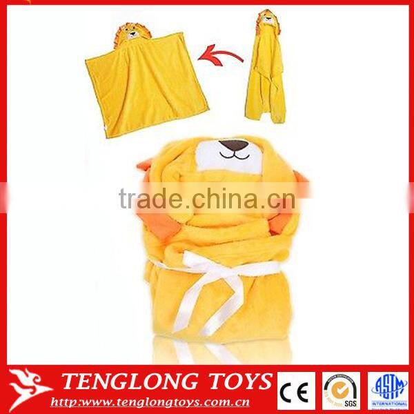 Super soft 2-in-1 plush animal pillow baby blanket with animal design