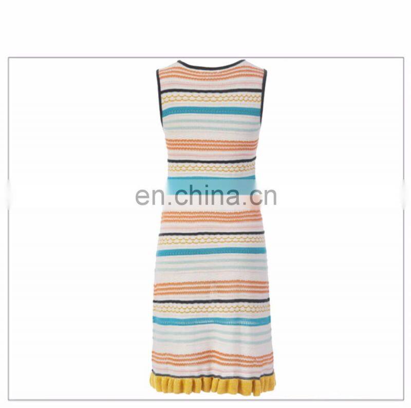 2017 New Style Women Colorful Strip Knited Dresses Pencil Skirt