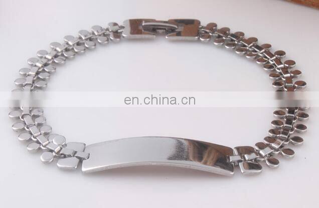 Fashion Men's Titanium Steel Curved Cowboy Link Chain Bracelet Simple Bold Stainless Bracelets Men Jewelry