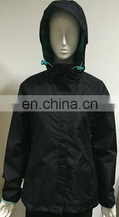 2016 Men's black waterproof jacket with hood